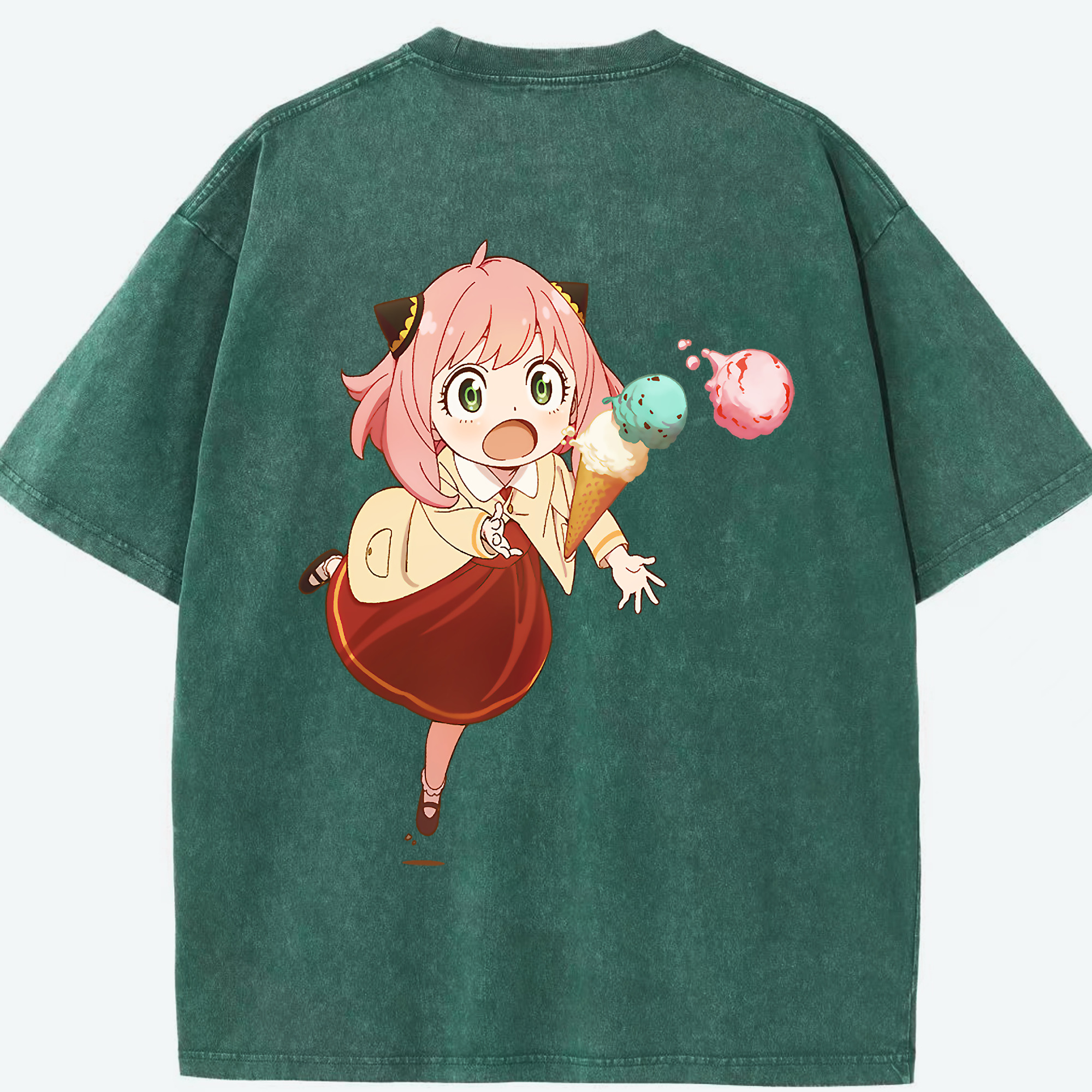 （画像用） SPY×FAMILY间谍家家酒 綿100% ヴィンテージ風 半袖Tシャツ（背面プリント）